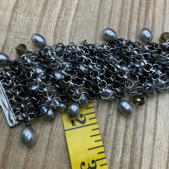 TALBOTS NWT PEARL BEAD CLUSTER MULTI-STRAND BRACELET - Picture 4 of 7